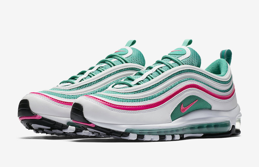 women's nike air max 97 pink white yellow green